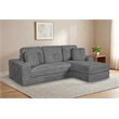 Best Quality Furniture Dark Gray Fluffy Fabric Compressed 2 Piece Sectional