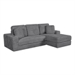 Best Quality Furniture Dark Gray Fluffy Fabric Compressed 2 Piece Sectional