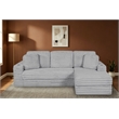 Best Quality Furniture Light Gray Fluffy Fabric Compressed 2 Piece Sectional