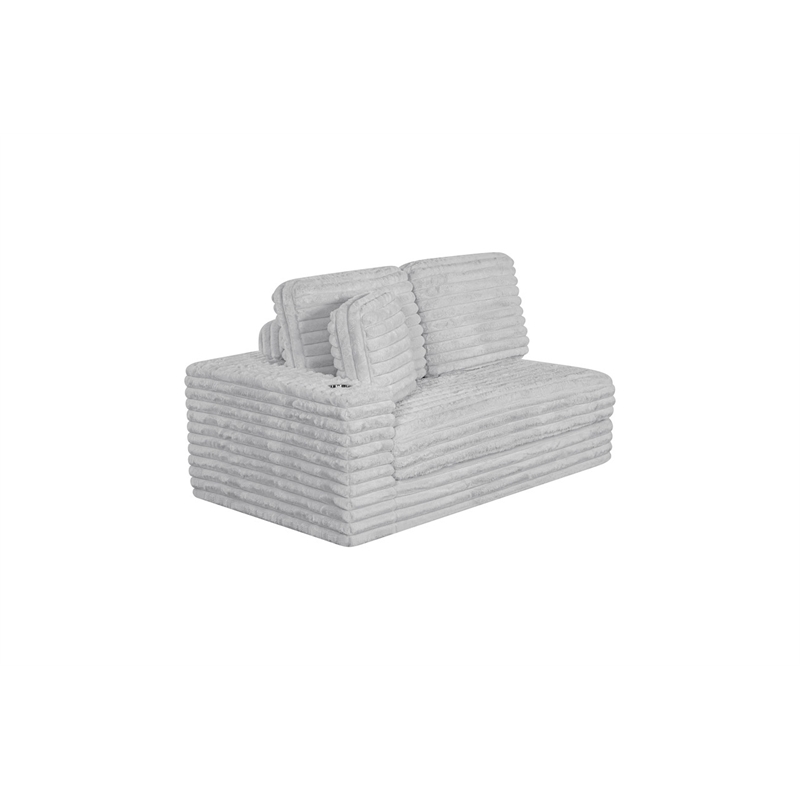 Best Quality Furniture Light Gray Fluffy Fabric Compressed 2 Piece Sectional