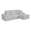 Best Quality Furniture Light Gray Fluffy Fabric Compressed 2 Piece Sectional
