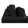 Best Quality Furniture Black Fluffy Fabric Compressed 2 Piece Sectional