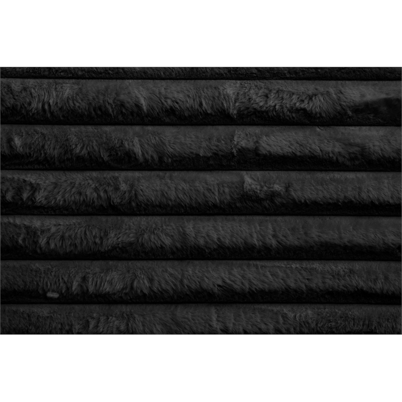 Best Quality Furniture Black Fluffy Fabric Compressed 2 Piece Sectional