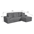 Best Quality Furniture Black Fluffy Fabric Compressed 2 Piece Sectional