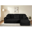 Best Quality Furniture Black Fluffy Fabric Compressed 2 Piece Sectional