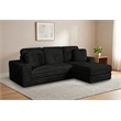 Best Quality Furniture Black Fluffy Fabric Compressed 2 Piece Sectional
