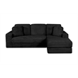 Best Quality Furniture Black Fluffy Fabric Compressed 2 Piece Sectional