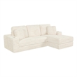 Best Quality Furniture Beige Fluffy Fabric Compressed 2 Piece Sectional