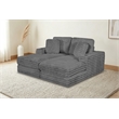 Best Quality Furniture Dark Gray Fluffy Fabric Compressed 2 Piece Double Chaise