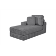 Best Quality Furniture Dark Gray Fluffy Fabric Compressed 2 Piece Double Chaise