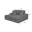 Best Quality Furniture Light Gray Fluffy Fabric Compressed 2 Piece Double Chaise