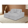 Best Quality Furniture Light Gray Fluffy Fabric Compressed 2 Piece Double Chaise