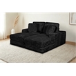Best Quality Furniture Black Fluffy Fabric Compressed 2 Piece Double Chaise