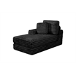 Best Quality Furniture Black Fluffy Fabric Compressed 2 Piece Double Chaise