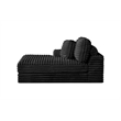 Best Quality Furniture Black Fluffy Fabric Compressed 2 Piece Double Chaise