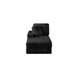 Best Quality Furniture Black Fluffy Fabric Compressed 2 Piece Double Chaise
