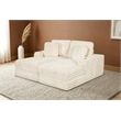 Best Quality Furniture Beige Fluffy Fabric Compressed 2 Piece Double Chaise