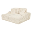 Best Quality Furniture Beige Fluffy Fabric Compressed 2 Piece Double Chaise