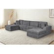 Best Quality Furniture Dark Gray Fluffy Fabric Compressed Modular Sectional