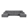 Best Quality Furniture Dark Gray Fluffy Fabric Compressed Modular Sectional