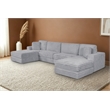 Best Quality Furniture Light Gray Fluffy Fabric Compressed Modular Sectional