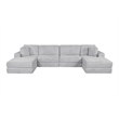 Best Quality Furniture Light Gray Fluffy Fabric Compressed Modular Sectional