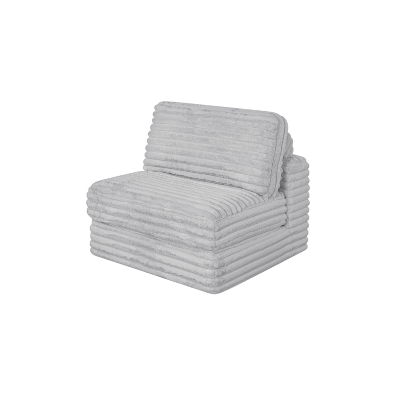 Best Quality Furniture Light Gray Fluffy Fabric Compressed Modular Sectional