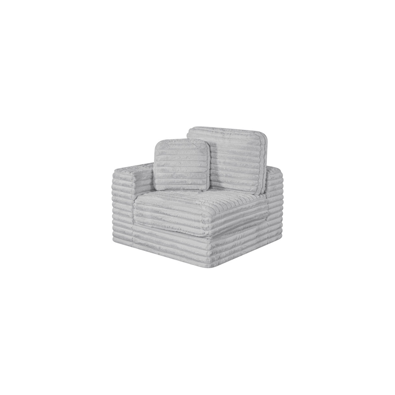 Best Quality Furniture Light Gray Fluffy Fabric Compressed Modular Sectional