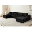 Best Quality Furniture Black Fluffy Fabric Compressed Modular Sectional