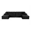 Best Quality Furniture Black Fluffy Fabric Compressed Modular Sectional