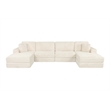 Best Quality Furniture Cream Fluffy Fabric Compressed Modular Sectional