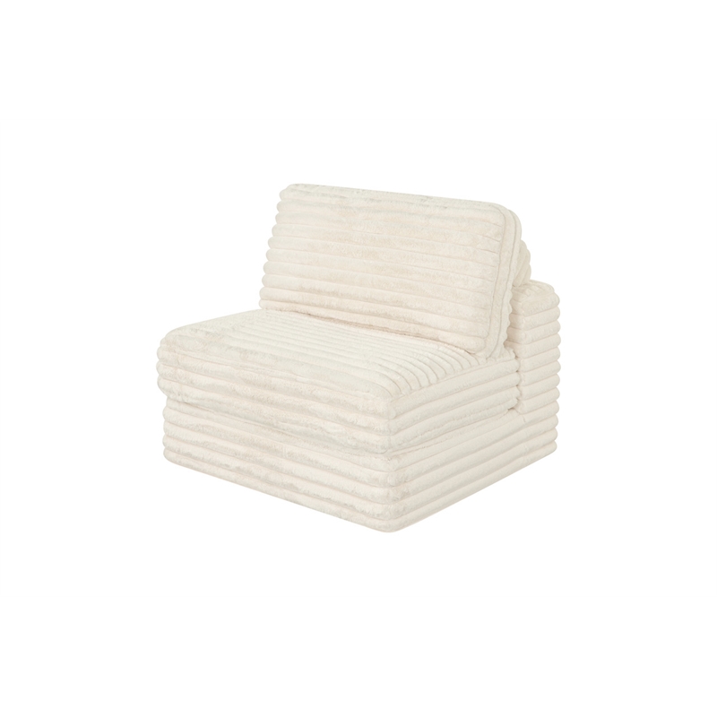 Best Quality Furniture Cream Fluffy Fabric Compressed Modular Sectional
