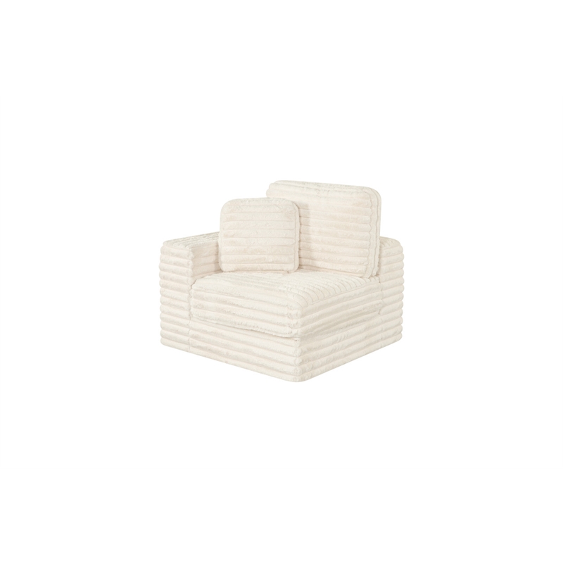 Best Quality Furniture Cream Fluffy Fabric Compressed Modular Sectional