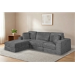 Best Quality Furniture Dark Gray Fluffy Fabric Compressed Modular Sectional