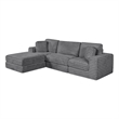 Best Quality Furniture Dark Gray Fluffy Fabric Compressed Modular Sectional