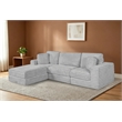 Best Quality Furniture Light Gray Fluffy Fabric Compressed Modular Sectional