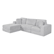 Best Quality Furniture Light Gray Fluffy Fabric Compressed Modular Sectional