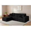 Best Quality Furniture Black Fluffy Fabric Compressed Modular Sectional