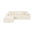 Best Quality Furniture Cream Fluffy Fabric Compressed Modular Sectional