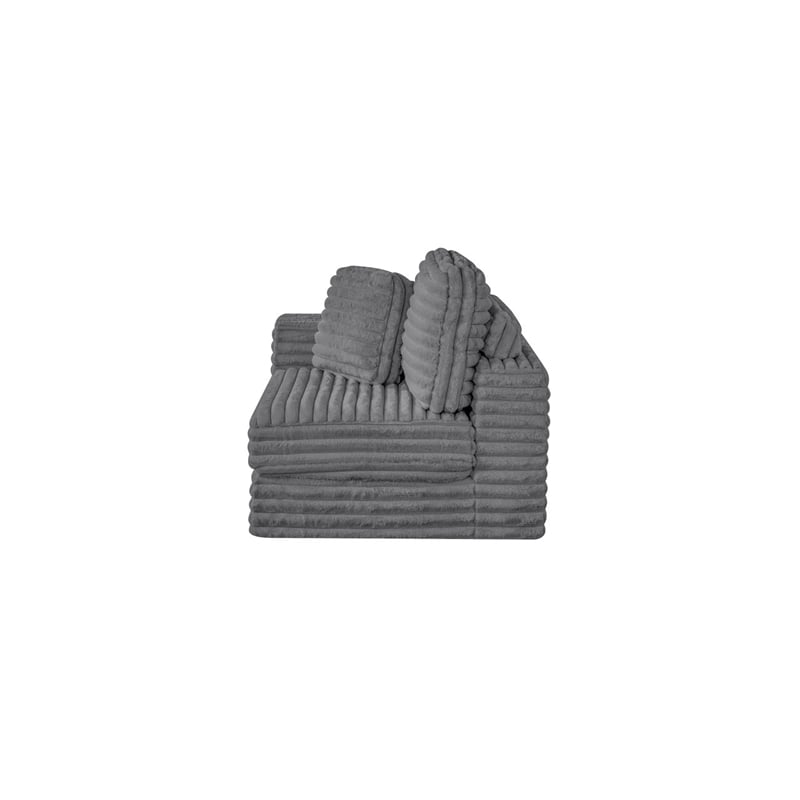 Best Quality Furniture Dark Gray Fluffy Fabric Compressed Modular Corner Chair