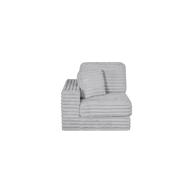 Best Quality Furniture Light Gray Fluffy Fabric Compressed Modular Corner Chair