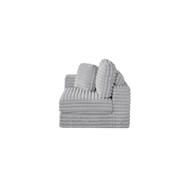 Best Quality Furniture Light Gray Fluffy Fabric Compressed Modular Corner Chair