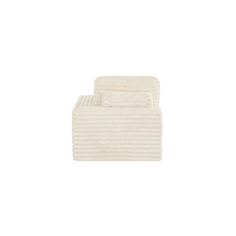 Best Quality Furniture Beige Fluffy Fabric Compressed Modular Corner Chair