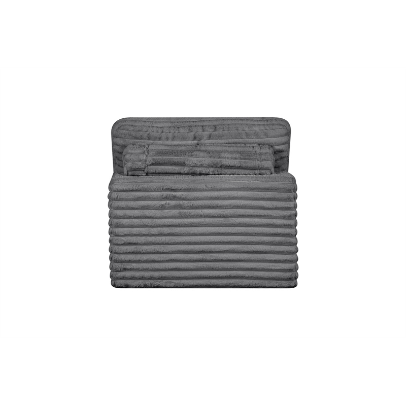 Best Quality Furniture Dark Gray Fluffy Fabric Compressed Modular Armless Chair