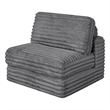 Best Quality Furniture Dark Gray Fluffy Fabric Compressed Modular Armless Chair