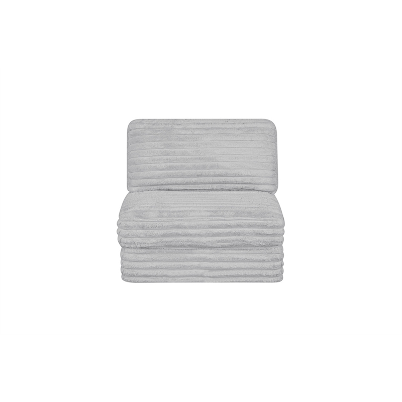 Best Quality Furniture Light Gray Fluffy Fabric Compressed Modular Armless Chair