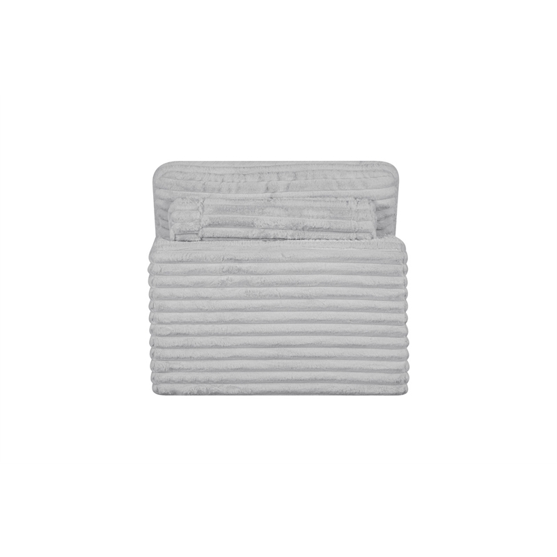 Best Quality Furniture Light Gray Fluffy Fabric Compressed Modular Armless Chair