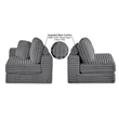 Best Quality Furniture Dark Gray Fluffy Fabric Compressed Modular Ottoman
