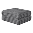 Best Quality Furniture Dark Gray Fluffy Fabric Compressed Modular Ottoman