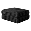 Best Quality Furniture Black Fluffy Fabric Compressed Modular Ottoman